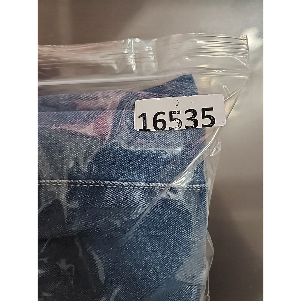 Sonoma Wide Leg Jeans Women 14 Blue Medium Wash Patch Pockets Raw Hem UtilityNEW - Picture 11 of 11